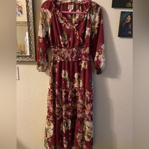 New without tags- Anthropologie x fig & flower flower Midi boho ratified dress